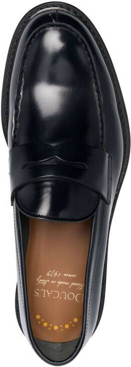 Doucal's almond-toe leather loafers Black