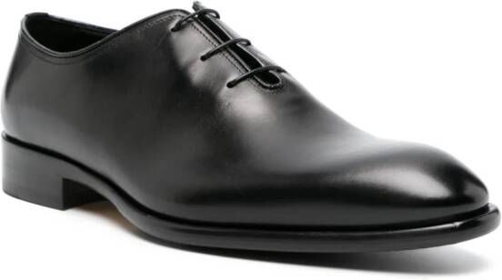 Doucal's almond-toe leather oxford shoes Black