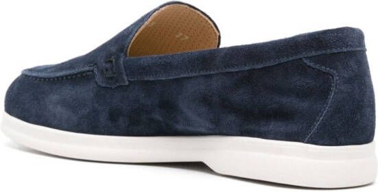 Doucal's almond-toe suede loafers Blue