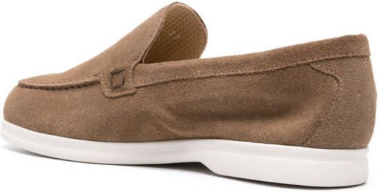 Doucal's almond-toe suede loafers Brown