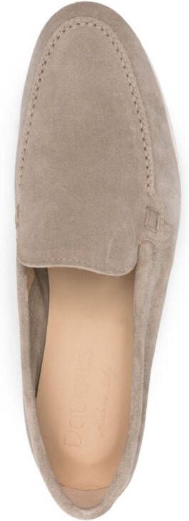 Doucal's almond-toe suede loafers Grey