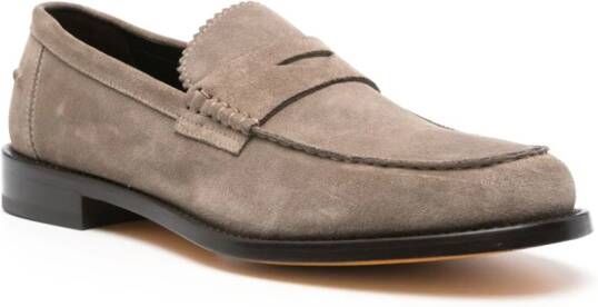 Doucal's almond-toe suede loafers Neutrals