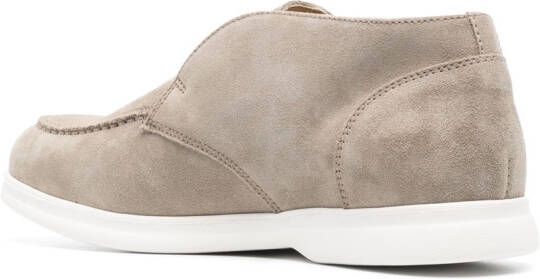 Doucal's ankle-length suede loafers Neutrals