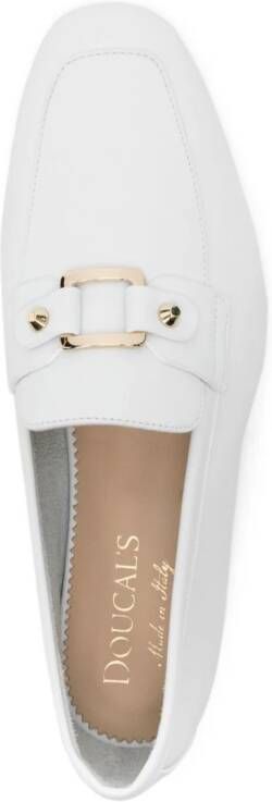 Doucal's buckle-detailed leather loafers White