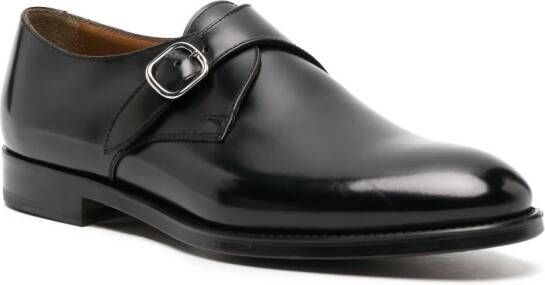 Doucal's buckle-fastening leather monk shoes Black