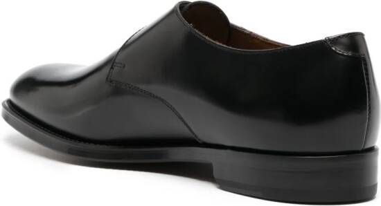 Doucal's buckle-fastening leather monk shoes Black