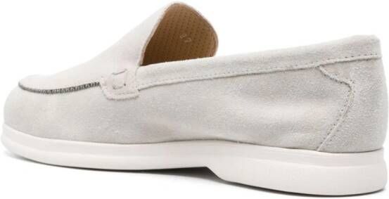 Doucal's chain-link detailed suede loafers Grey