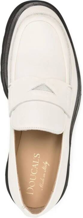 Doucal's chunky-sole leather loafers White
