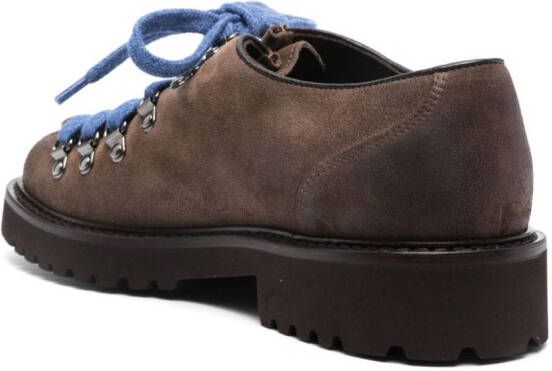 Doucal's contrast lace-up suede derby shoes Brown