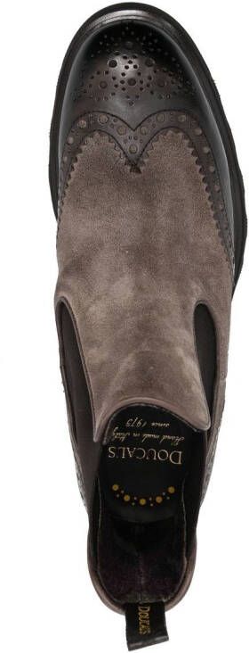 Doucal's curve-panel suede ankle boots Brown