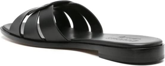 Doucal's cut-out leather slides Black
