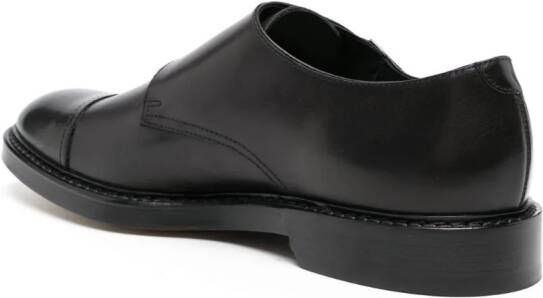 Doucal's double-bucke leather monk shoes Black