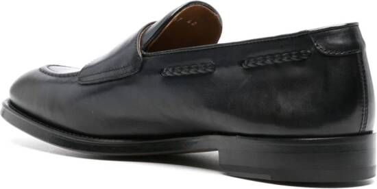 Doucal's double-buckle leather Monk shoes Blue
