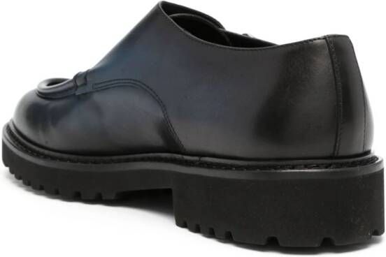Doucal's double-buckle monk shoes Black