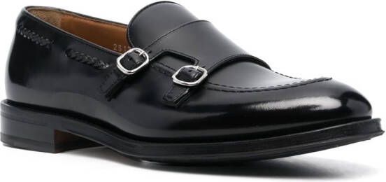 Doucal's double-buckle monk shoes Black