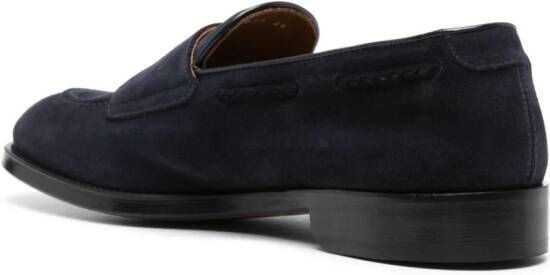 Doucal's double-buckle suede shoes Blue