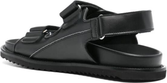 Doucal's double-strap leather sandals Black