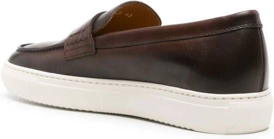 Doucal's faded leather penny loafers Brown