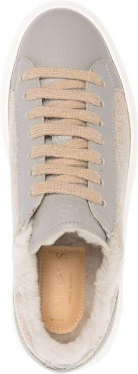 Doucal's faux-shearling leather sneakers Neutrals