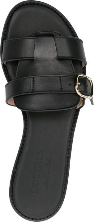 Doucal's Fibbia buckle-detail leather sandals Black
