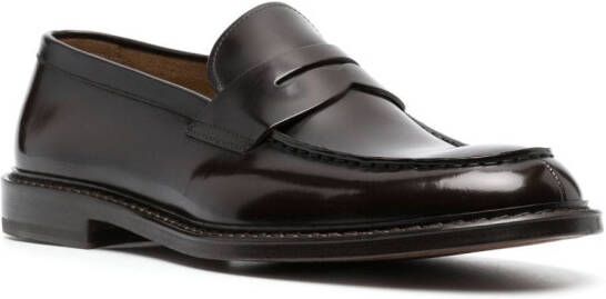 Doucal's flat leather loafers Brown