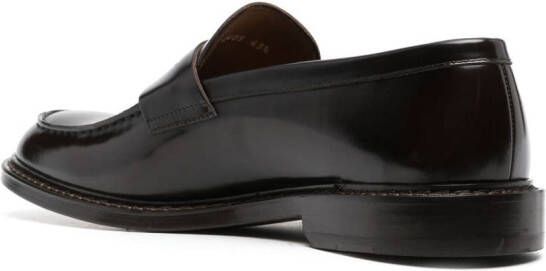 Doucal's flat leather loafers Brown