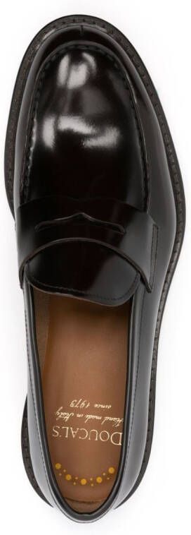 Doucal's flat leather loafers Brown