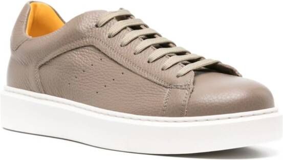 Doucal's flatform leather sneakers Brown