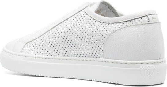 Doucal's fully perforated leather low-top sneakers White