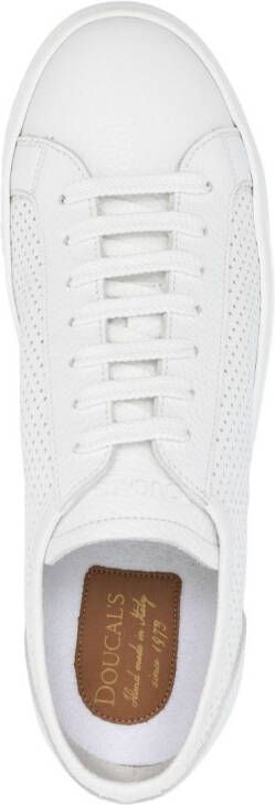 Doucal's fully perforated leather low-top sneakers White