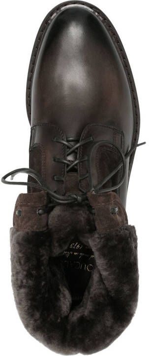 Doucal's fur-trim ankle boots Brown