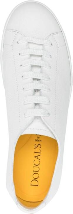 Doucal's grained leather lace-up sneakers White