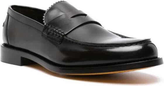 Doucal's high-shine leather loafers Brown