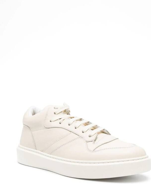 Doucal's high-top leather sneakers Neutrals