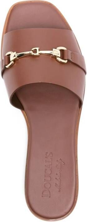 Doucal's horsebit-detail leather sandals Brown