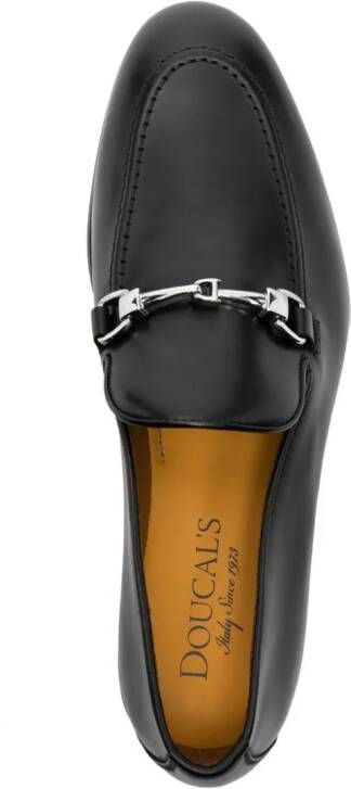 Doucal's Horsebit-detail patent-leather loafers Black