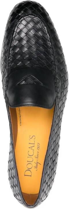 Doucal's interwoven-design leather loafers Black