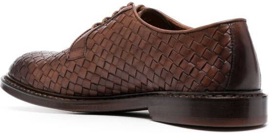 Doucal's interwoven leather derby shoes Brown
