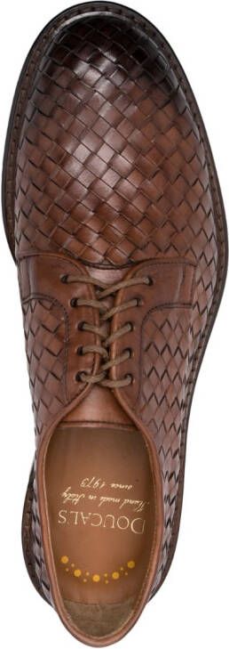 Doucal's interwoven leather derby shoes Brown