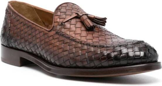 Doucal's interwoven leather loafers Brown