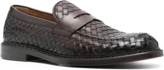 Doucal's interwoven leather loafers Brown