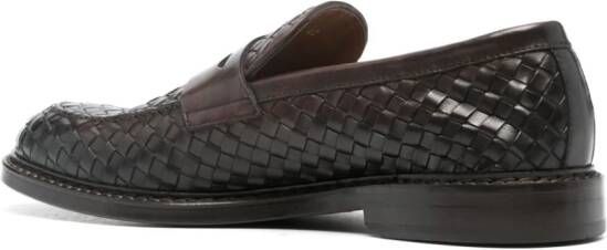 Doucal's interwoven leather loafers Brown