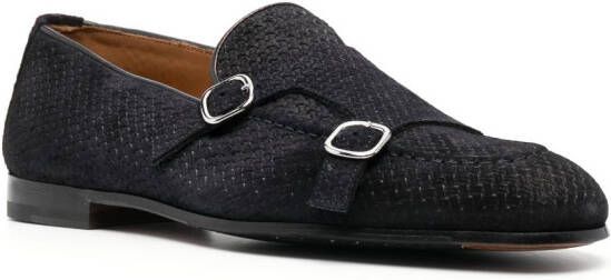 Doucal's interwoven leather monk shoes Black