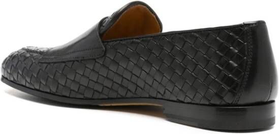 Doucal's interwoven leather monk shoes Black