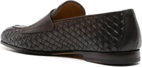 Doucal's interwoven leather Monk shoes Brown