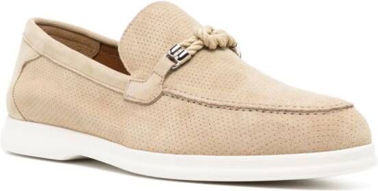 Doucal's knot-detail mesh loafers Neutrals