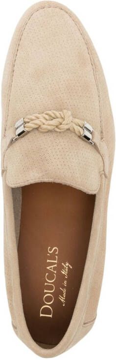 Doucal's knot-detail mesh loafers Neutrals