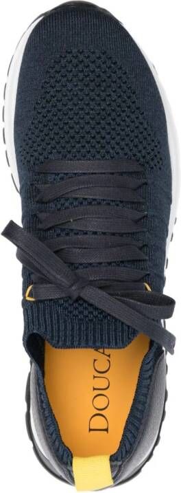 Doucal's lace-up knitted sneakers Blue