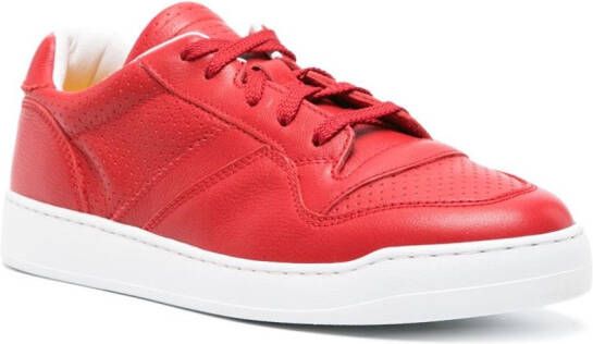 Doucal's lace-up leather sneakers Red