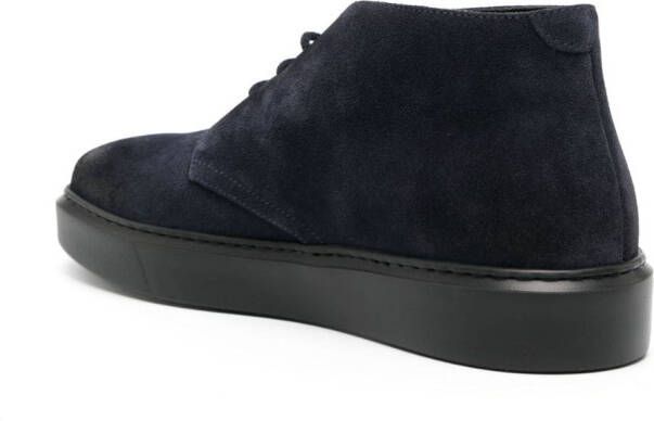 Doucal's lace-up suede ankle boots Blue